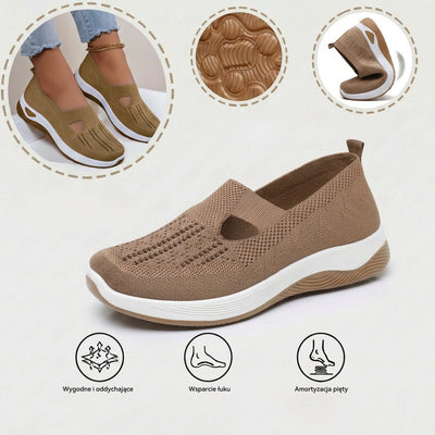 Ortopedyczne buty sportowe z siateczką – z podparciem łuku stopy, łagodzące ból; miękkie i amortyzujące.