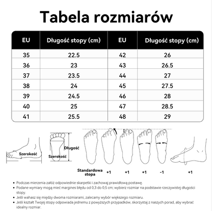 Wygodne buty ortopedyczne — miękkie i wygodne, zapewniające doskonałe wsparcie — łagodzą ból stóp.