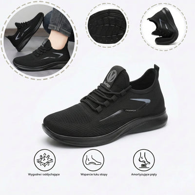 Ortopedyczne buty sportowe z siateczką — z podparciem łuku stopy, łagodzące ból; miękkie i amortyzujące.