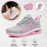 Ortopedyczne buty sportowe z siateczki – wsparcie łuku stopy, amortyzacja, ochrona kolan, oddychające i suche.