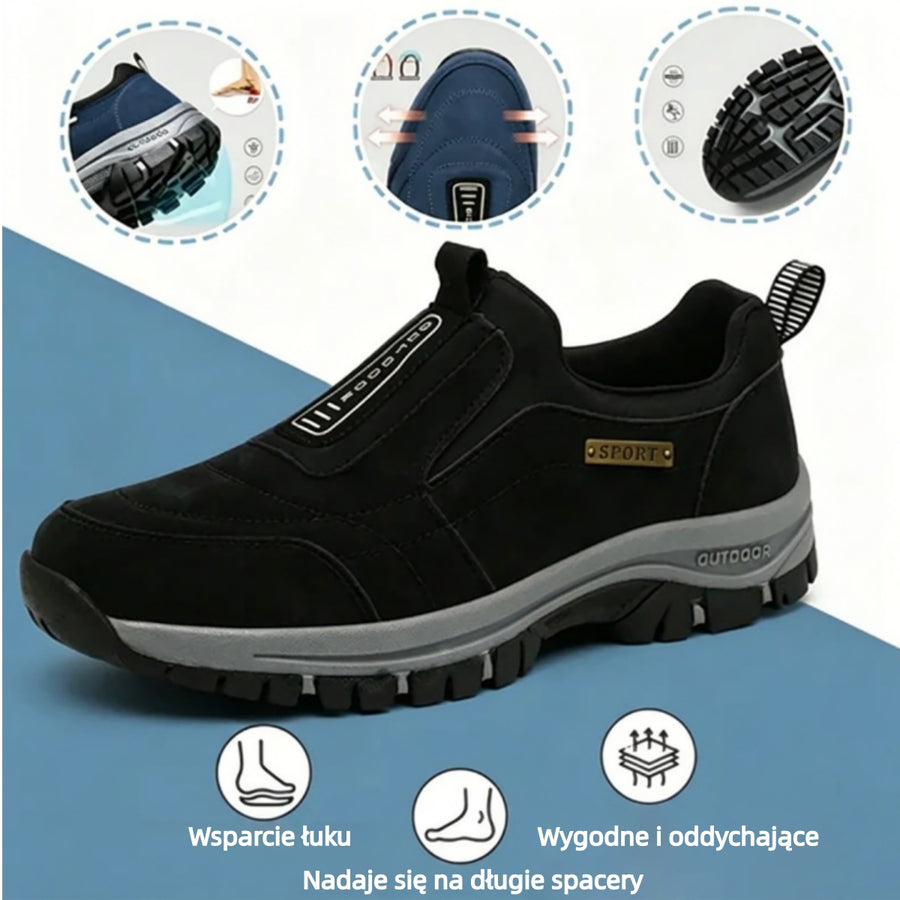 Wygodne ortopedyczne buty z zamszu – zapewniające wsparcie łuku stopy i łagodzące ból