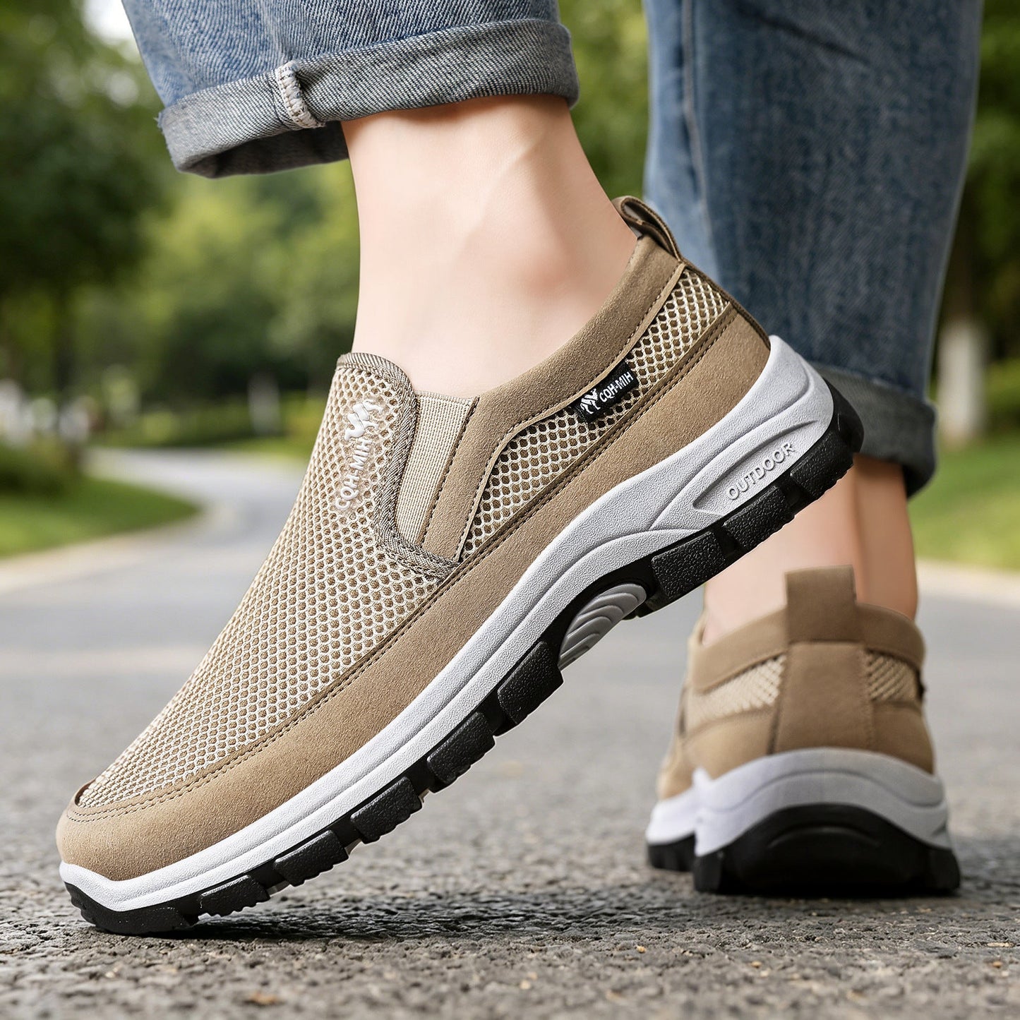 Ortopedyczne buty sportowe z siateczką — z podparciem łuku stopy, łagodzące ból; miękkie i amortyzujące.