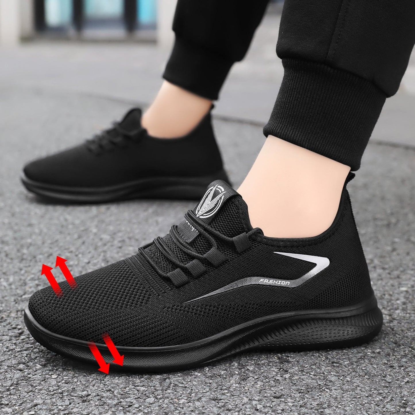 Ortopedyczne buty sportowe z siateczką — z podparciem łuku stopy, łagodzące ból; miękkie i amortyzujące.