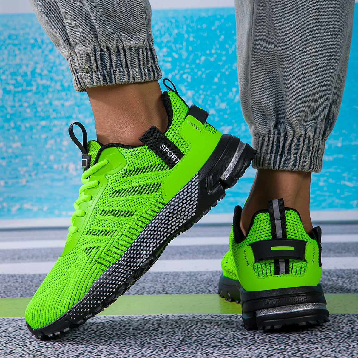 Sportowe buty ortopedyczne z siateczki — z podparciem łuku stopy i amortyzacją przyjazną dla kolan