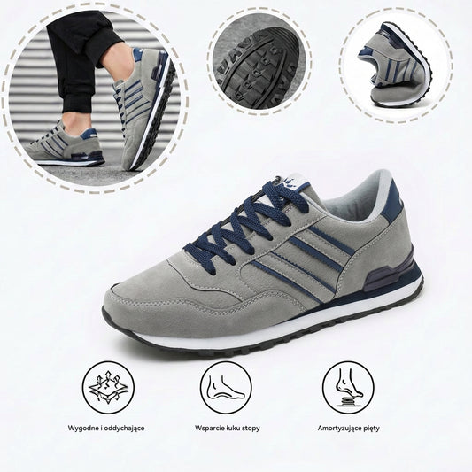 Retro sportowe buty ortopedyczne — z podparciem łuku stopy, łączące styl i wygodę