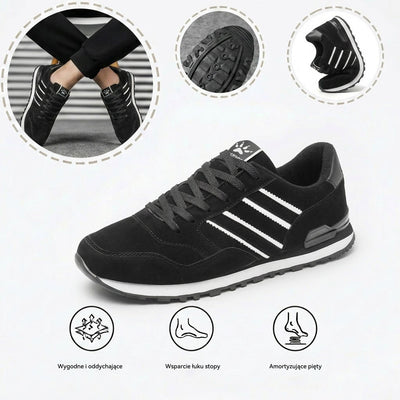 Retro sportowe buty ortopedyczne — z podparciem łuku stopy, łączące styl i wygodę