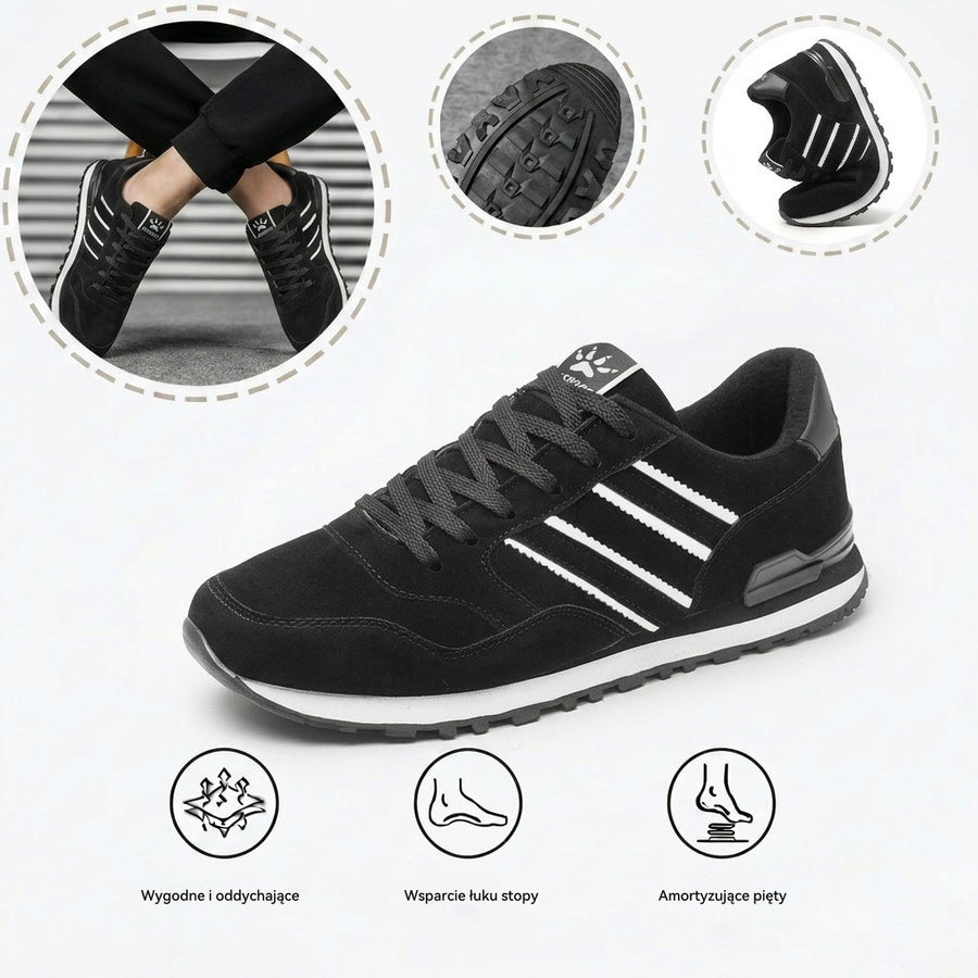 Retro sportowe buty ortopedyczne — z podparciem łuku stopy, łączące styl i wygodę