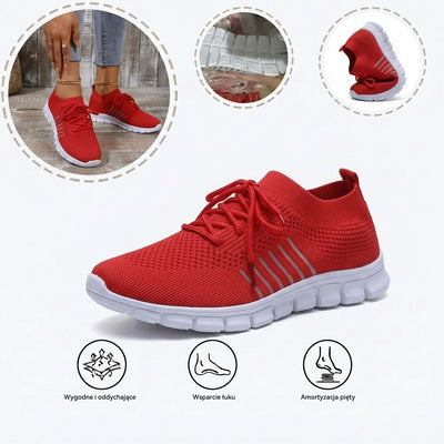 Ortopedyczne buty sportowe z siateczką — z podparciem łuku stopy, łagodzące ból; miękkie i amortyzujące.