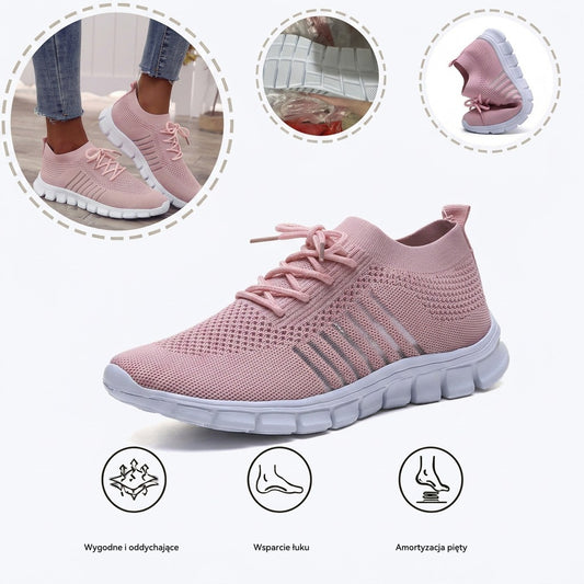 Ortopedyczne buty sportowe z siateczką — z podparciem łuku stopy, łagodzące ból; miękkie i amortyzujące.