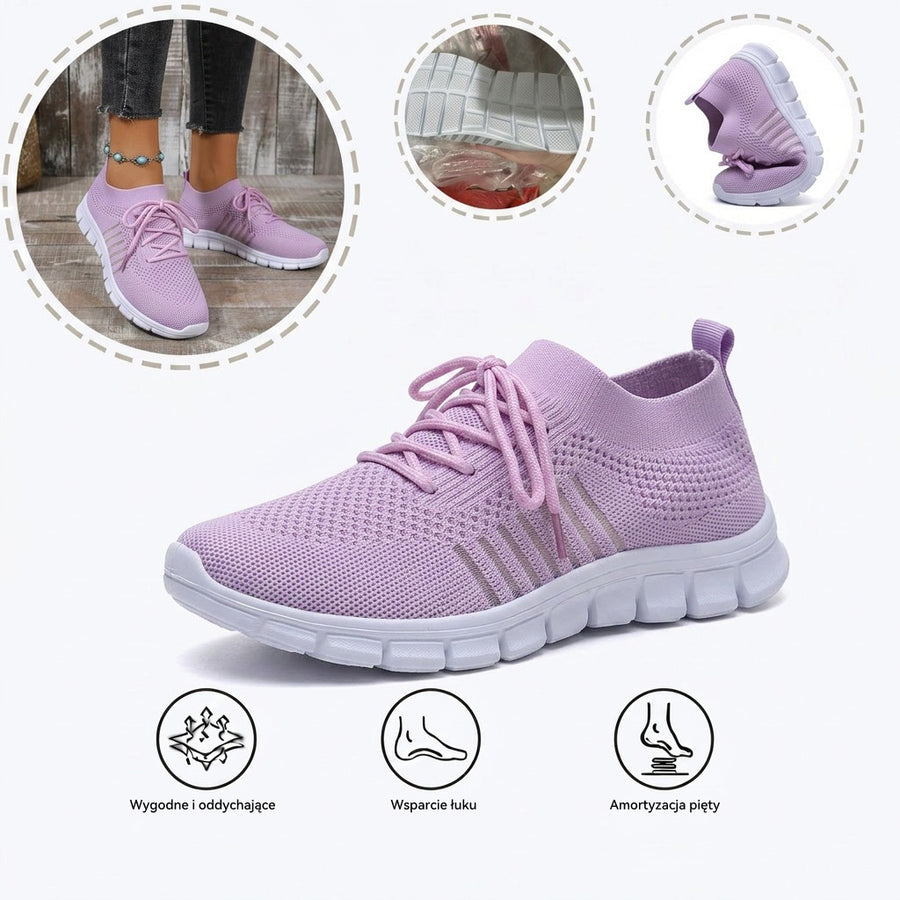 Ortopedyczne buty sportowe z siateczką — z podparciem łuku stopy, łagodzące ból; miękkie i amortyzujące.