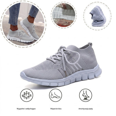 Ortopedyczne buty sportowe z siateczką — z podparciem łuku stopy, łagodzące ból; miękkie i amortyzujące.