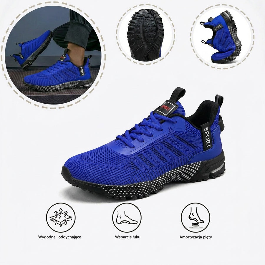 Sportowe buty ortopedyczne z siateczki — z podparciem łuku stopy i amortyzacją przyjazną dla kolan