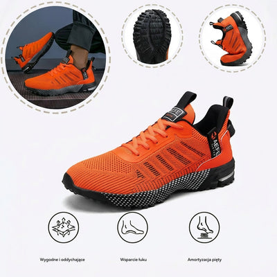 Sportowe buty ortopedyczne z siateczki — z podparciem łuku stopy i amortyzacją przyjazną dla kolan