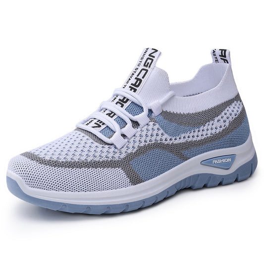 Casowe buty ortopedyczne w kontrastowych kolorach — wsparcie łuku stopy, ultralekka, amortyzująca gruba podeszwa, oddychająca cholewka wykonana techniką flyknit