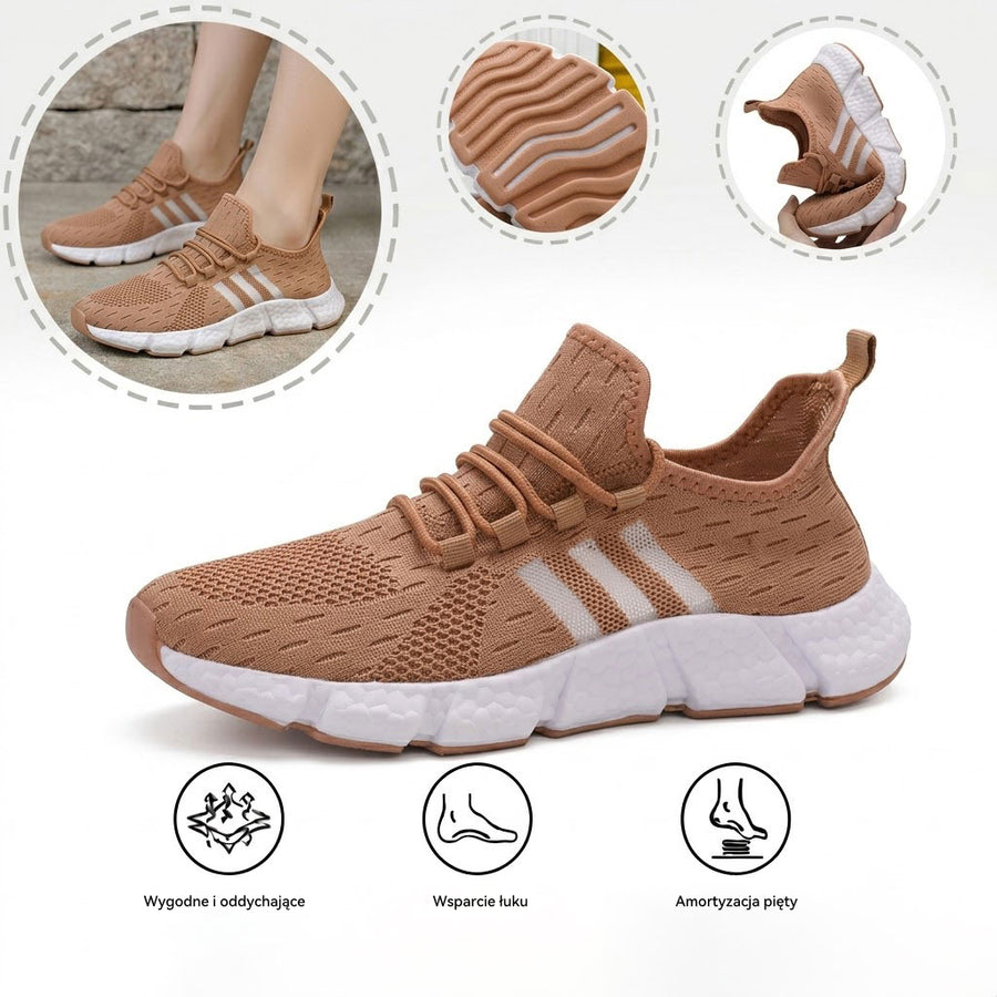 Ortopedyczne buty sportowe z siateczką — z podparciem łuku stopy, łagodzące ból; miękkie i amortyzujące.