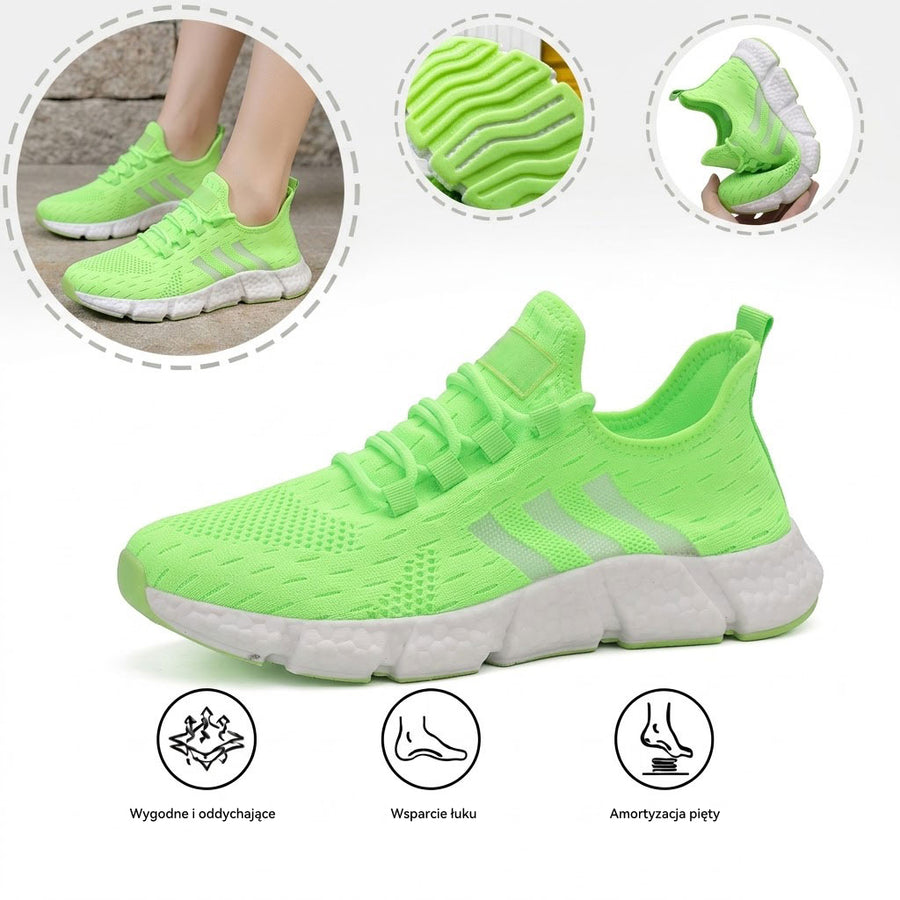 Ortopedyczne buty sportowe z siateczką — z podparciem łuku stopy, łagodzące ból; miękkie i amortyzujące.