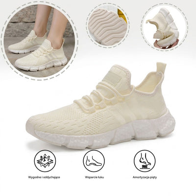 Ortopedyczne buty sportowe z siateczką — z podparciem łuku stopy, łagodzące ból; miękkie i amortyzujące.
