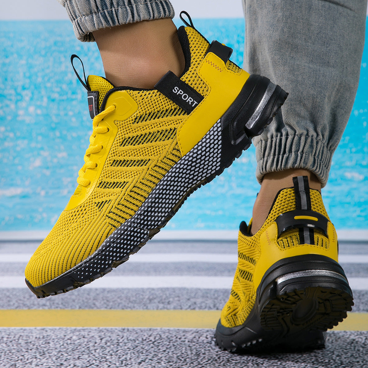 Sportowe buty ortopedyczne z siateczki — z podparciem łuku stopy i amortyzacją przyjazną dla kolan