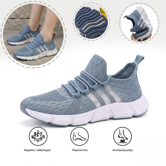 Ortopedyczne buty sportowe z siateczką — z podparciem łuku stopy, łagodzące ból; miękkie i amortyzujące.