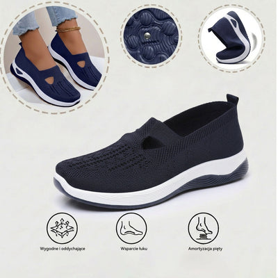 Ortopedyczne buty sportowe z siateczką – z podparciem łuku stopy, łagodzące ból; miękkie i amortyzujące.