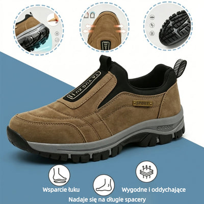 Wygodne ortopedyczne buty z zamszu – zapewniające wsparcie łuku stopy i łagodzące ból