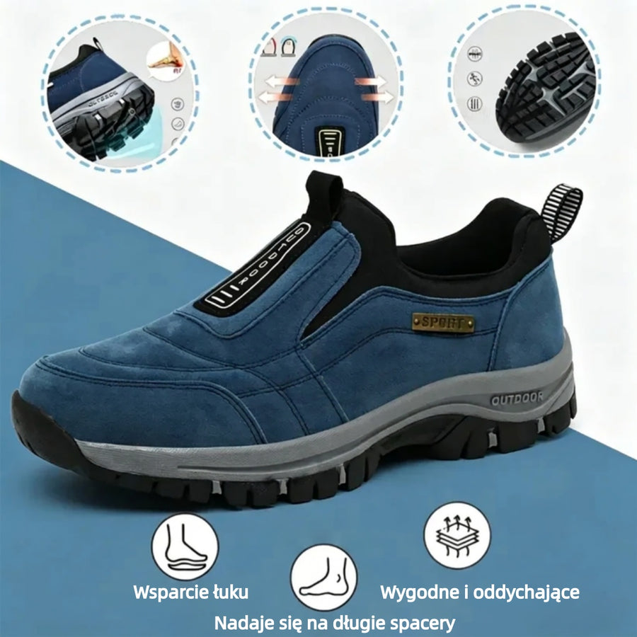 Wygodne ortopedyczne buty z zamszu – zapewniające wsparcie łuku stopy i łagodzące ból