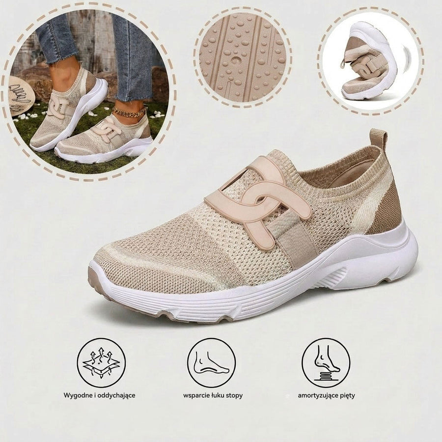 Ortopedyczne buty sportowe z siateczką – z podparciem łuku stopy, łagodzące ból; miękkie i amortyzujące.