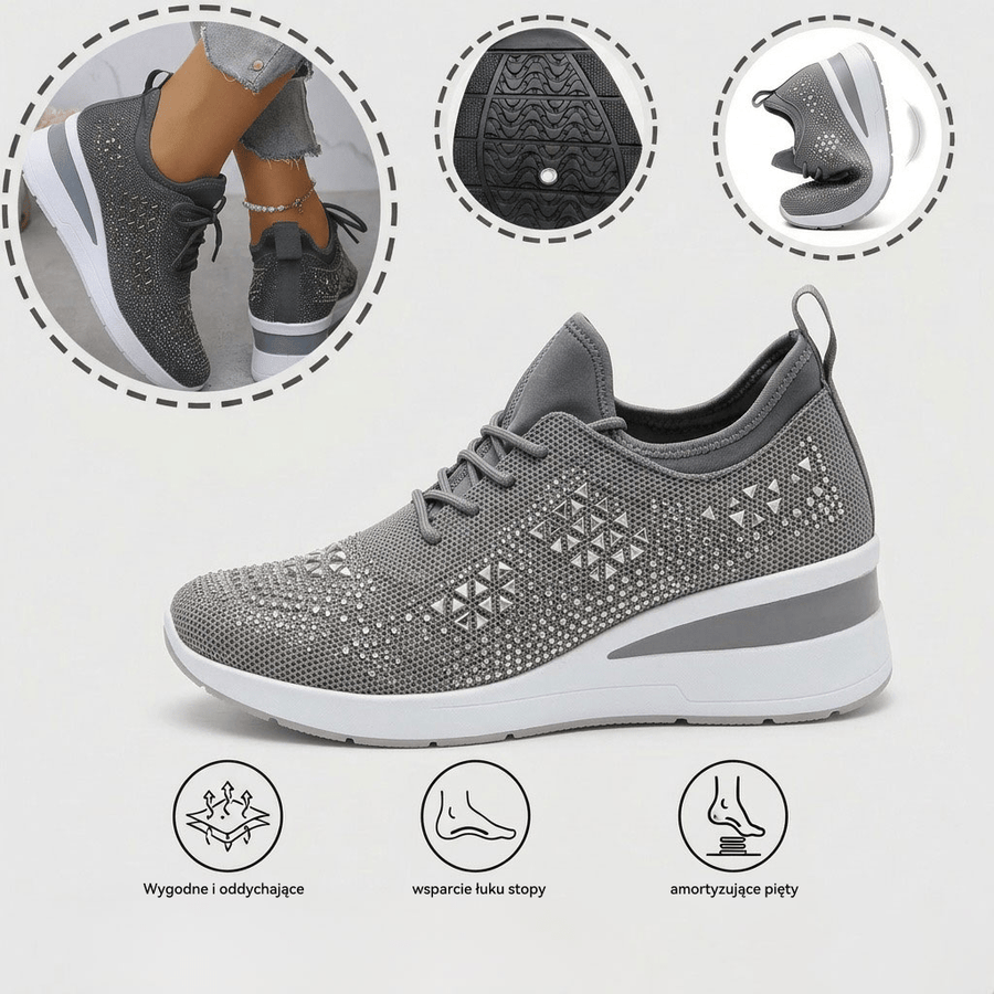 Ergonomiczne buty ortopedyczne — wbudowana podpora łuku stopy, ulga w bólu stóp i amortyzacja wstrząsów przy każdym kroku