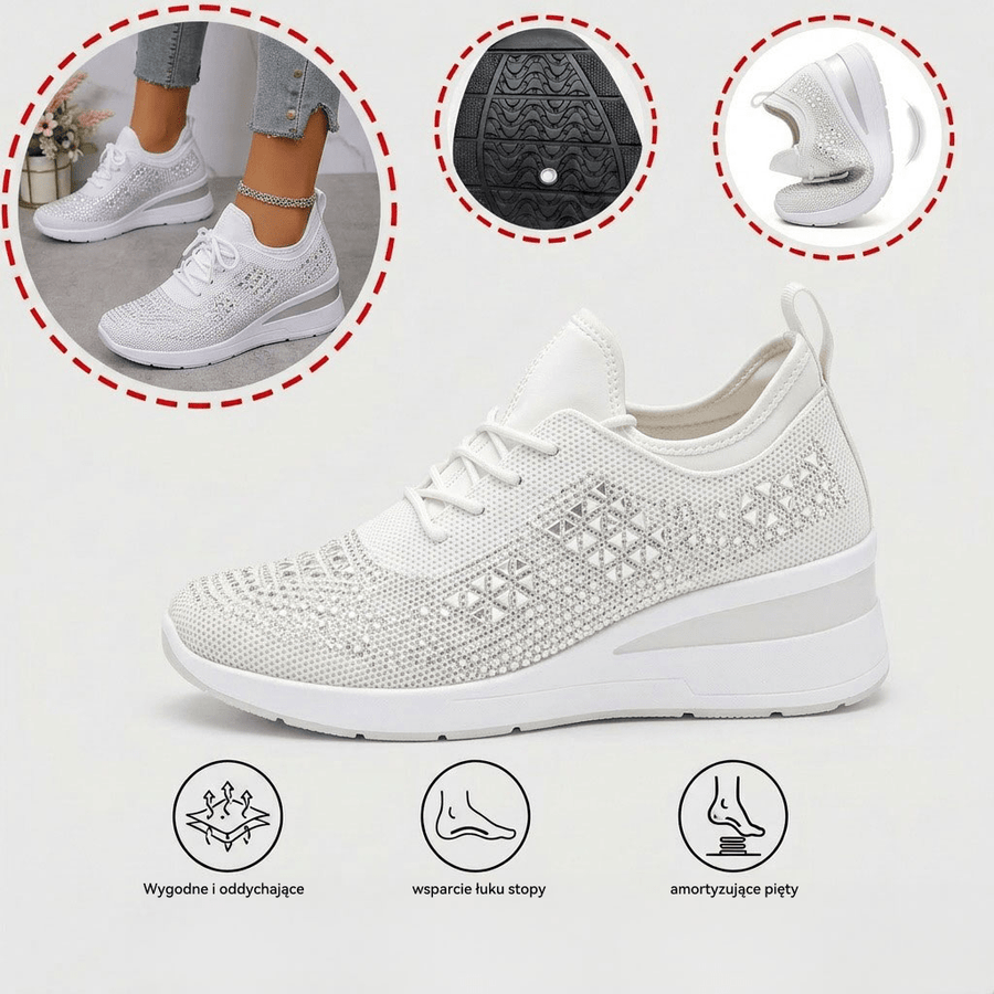 Ergonomiczne buty ortopedyczne — wbudowana podpora łuku stopy, ulga w bólu stóp i amortyzacja wstrząsów przy każdym kroku