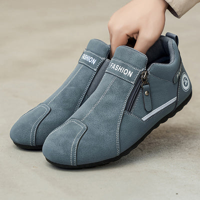 Wygodne buty ortopedyczne — ergonomiczne podparcie łuku stopy, łagodzące ból, szeroki krój, który nie uciska stóp.