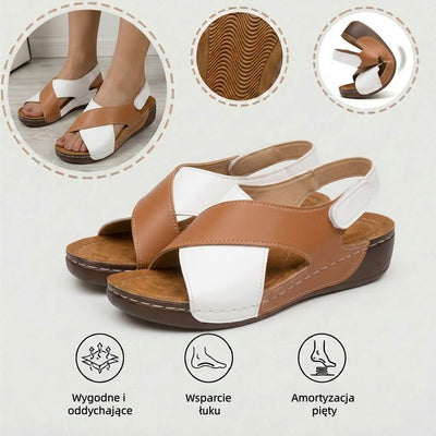 Ergonomiczne sandały ortopedyczne — z podparciem łuku stopy, które pomaga złagodzić ból stóp, ustabilizować piętę i zmniejszyć niestabilność podczas chodzenia