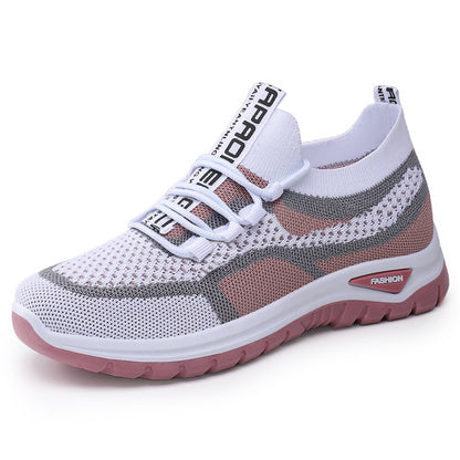 Casowe buty ortopedyczne w kontrastowych kolorach — wsparcie łuku stopy, ultralekka, amortyzująca gruba podeszwa, oddychająca cholewka wykonana techniką flyknit