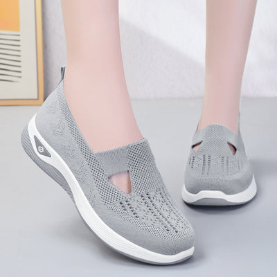 Ortopedyczne buty sportowe z siateczką – z podparciem łuku stopy, łagodzące ból; miękkie i amortyzujące.