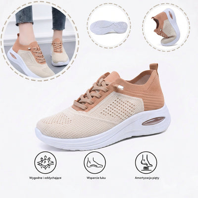 Ortopedyczne buty sportowe z siateczką — z podparciem łuku stopy, łagodzące ból; miękkie i amortyzujące.