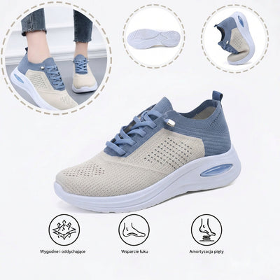 Ortopedyczne buty sportowe z siateczką — z podparciem łuku stopy, łagodzące ból; miękkie i amortyzujące.