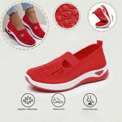 Ortopedyczne buty sportowe z siateczką – z podparciem łuku stopy, łagodzące ból; miękkie i amortyzujące.