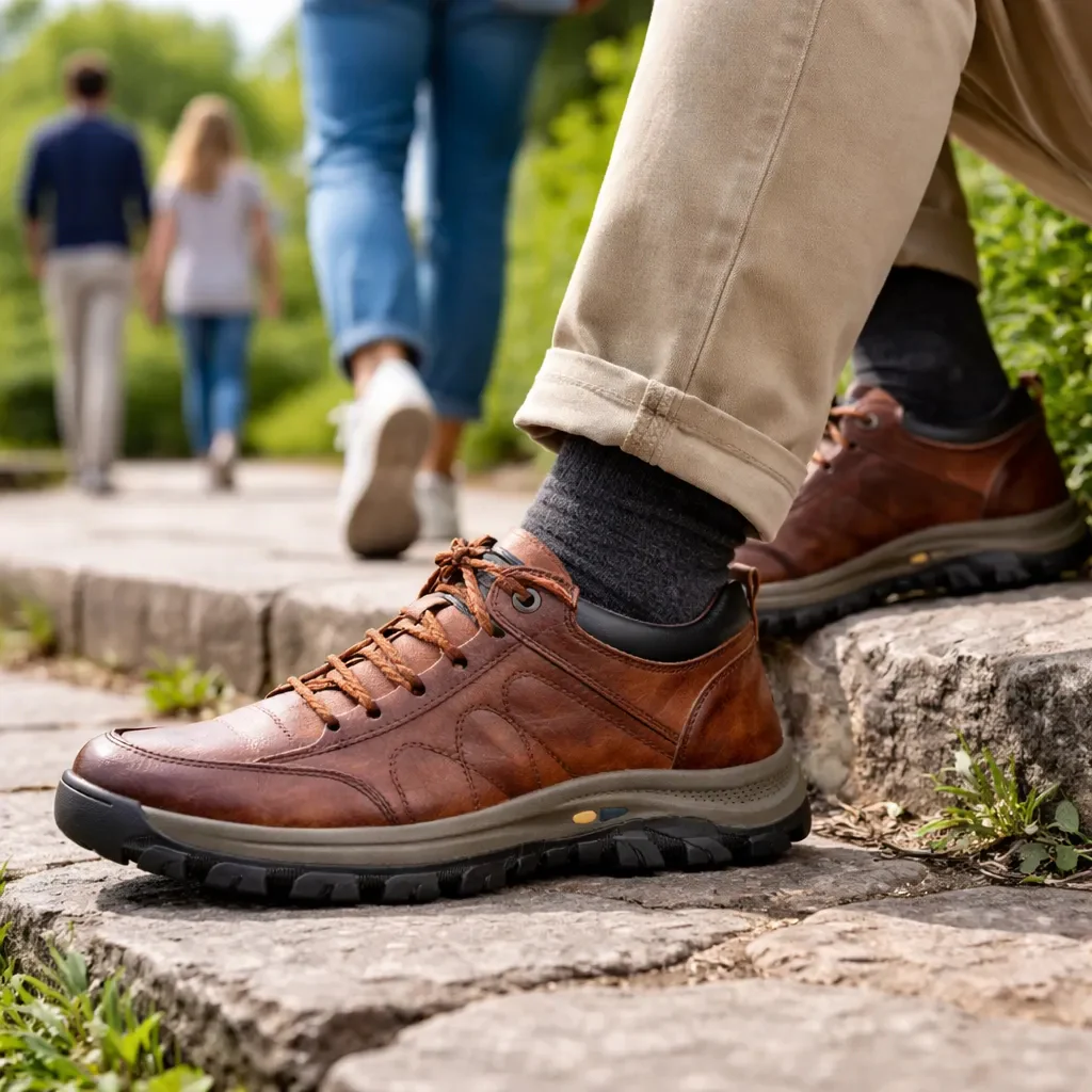 Wygodne buty ortopedyczne na co dzień – ręcznie wykonane z włoskiej skóry bydlęcej, z podparciem łuku stopy, zapewniające komfort podczas chodzenia