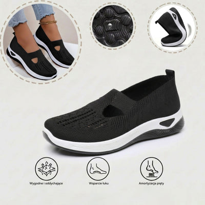 Ortopedyczne buty sportowe z siateczką – z podparciem łuku stopy, łagodzące ból; miękkie i amortyzujące.