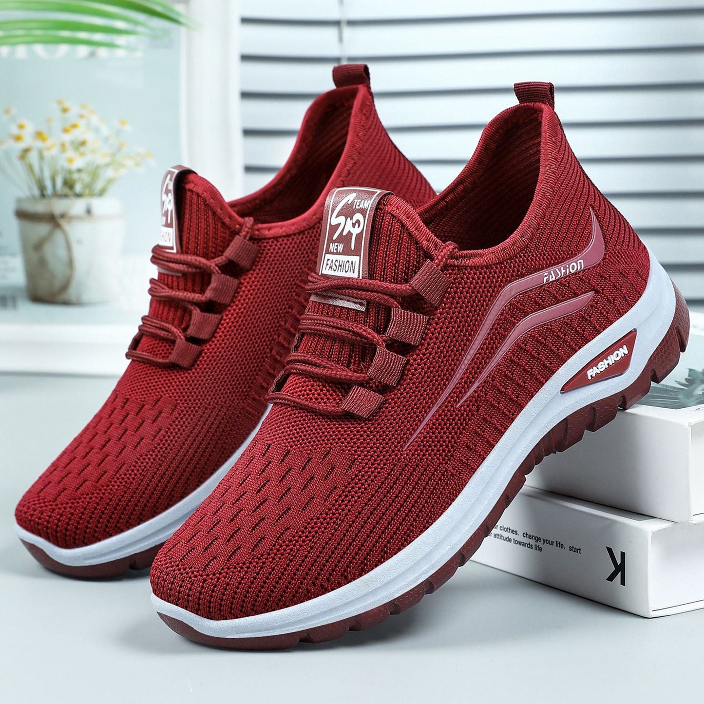 Ortopedyczne buty sportowe z siateczką – z podparciem łuku stopy, łagodzące ból; miękkie i amortyzujące.