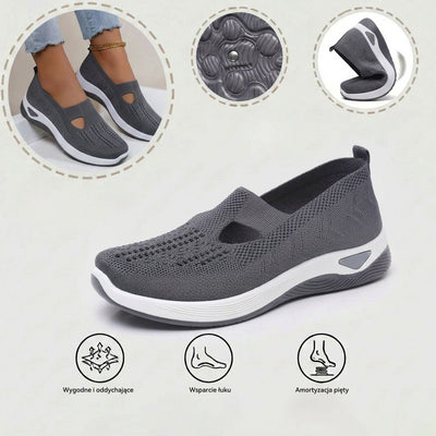 Ortopedyczne buty sportowe z siateczką – z podparciem łuku stopy, łagodzące ból; miękkie i amortyzujące.